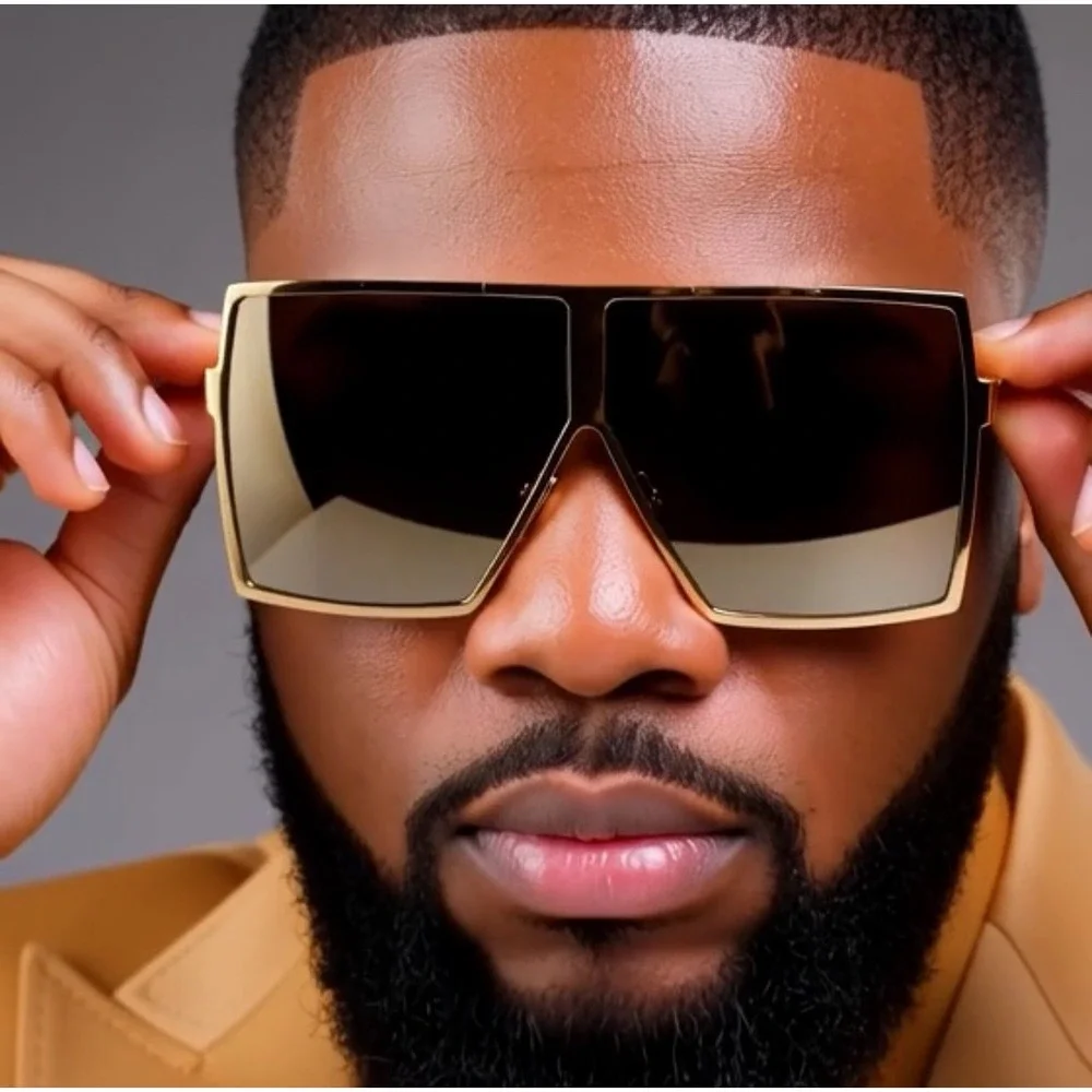 Super Oversized Sunglasses Luxury Men Glamour Male Festival Hip Hop street Party